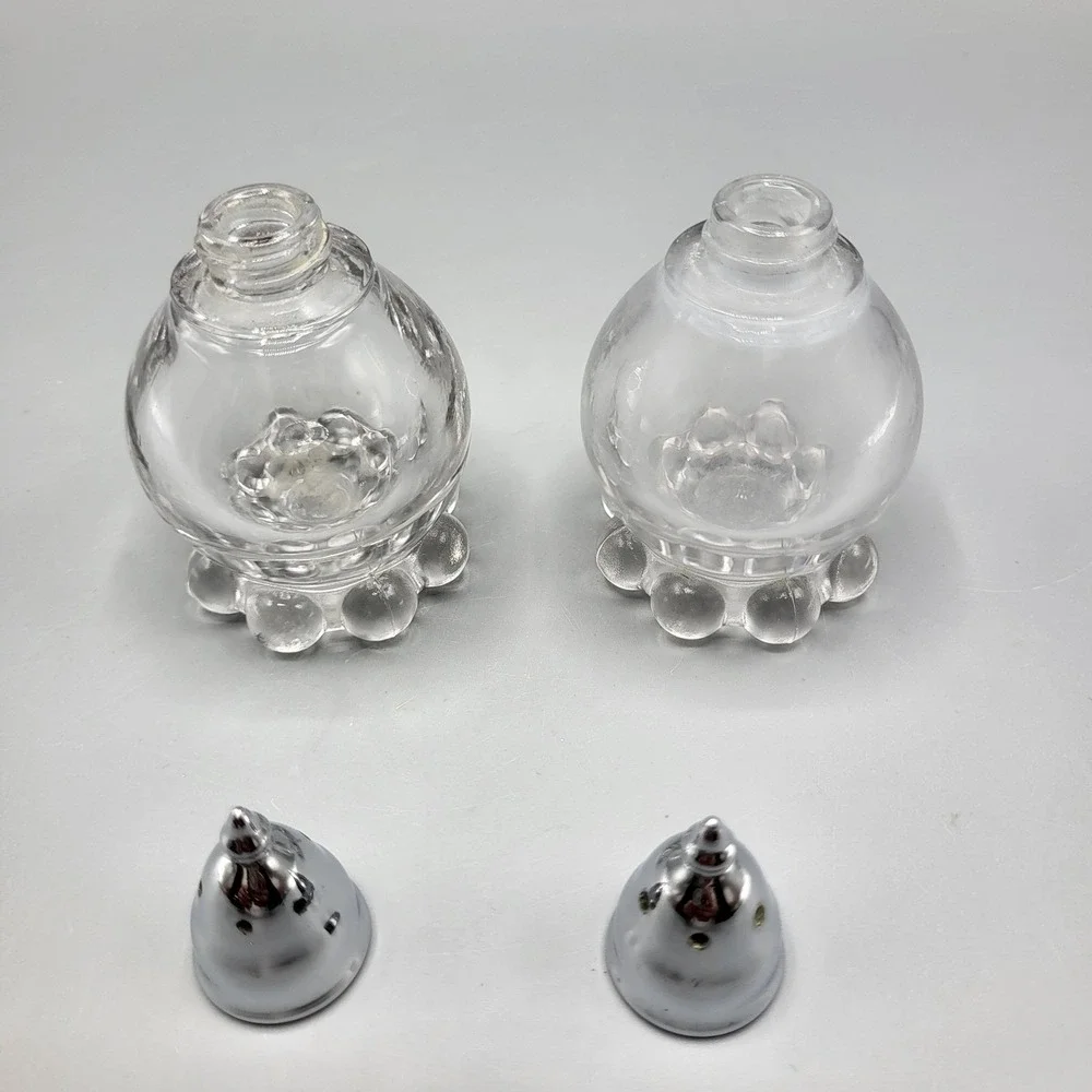 Vintage 1980s Imperial Glass Candlewick Anchor Salt & Pepper Shakers Art Deco